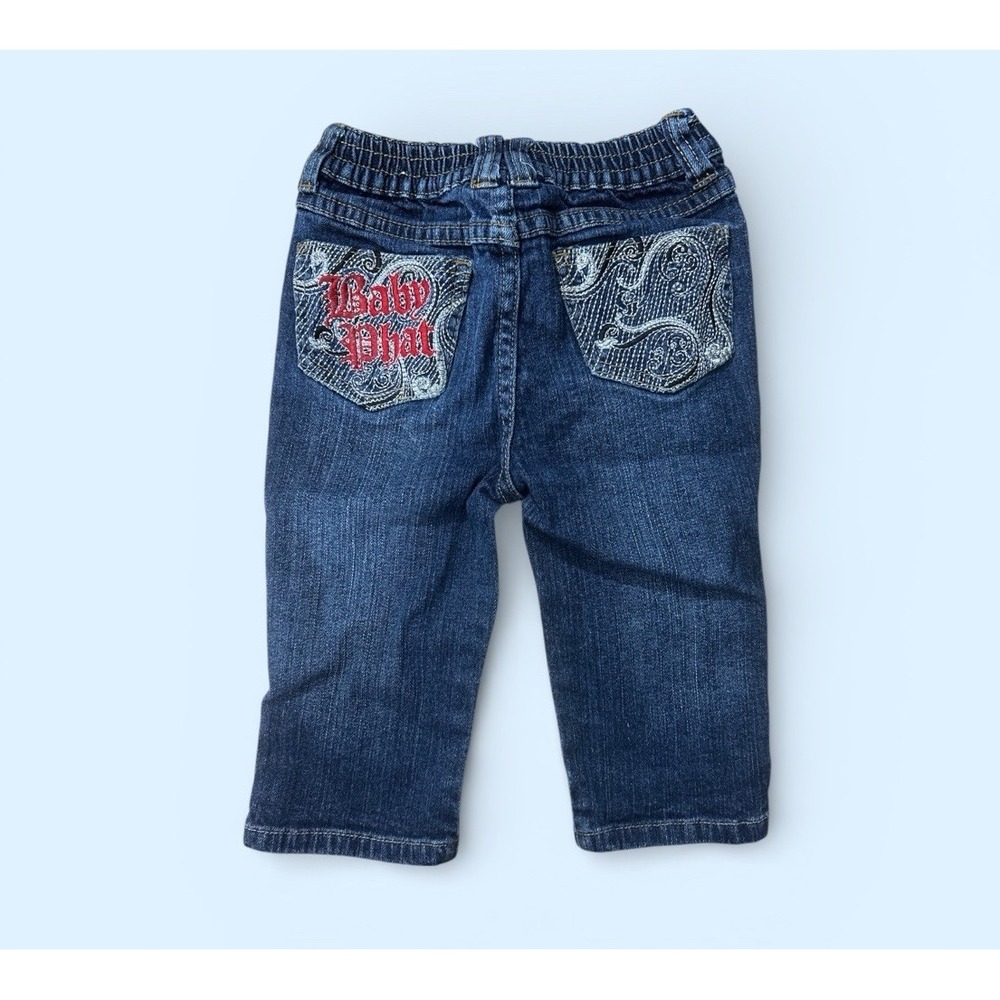 VINTAGE Y2K Baby Phat Jeans TODDLER GIRLS 4T Straight Embroidered